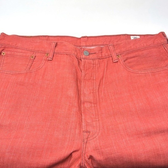 Levi’s 501 White Oak Cone Denim Jeans – Rare Red Coral W40 L32 Vintage - Picture 8 of 10